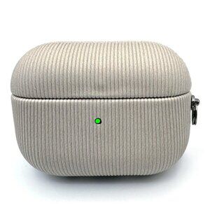 NWT BEIGE GRAY Striped Textured Silicone Case for Apple AirPods Pro 2